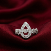 925 Sterling Silver Pear-Shaped Halo Ring For Women