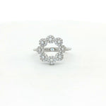 Load image into Gallery viewer, 925 Sterling Silver Round Brilliant Diamond Floral Ring for Women