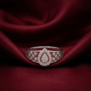 925 Sterling Silver Pear-Shaped Halo Ring For Women