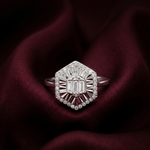 Load image into Gallery viewer, Luxury 925 Sterling Silver Floral Ring Sparkling CZ Diamond Look