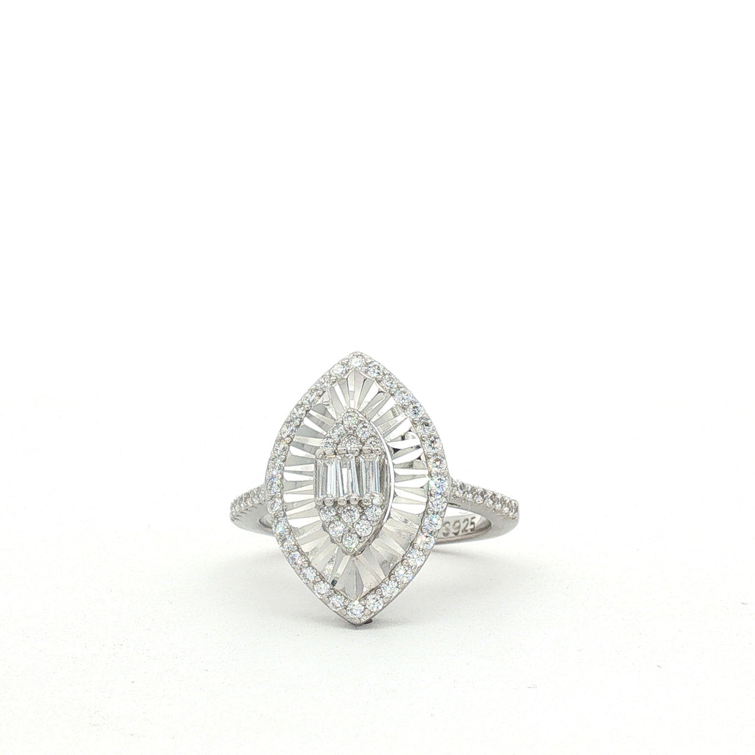 Luxury 925 Sterling Silver Emerald Marquise Sparkling CZ Diamond Look