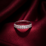 Load image into Gallery viewer, 925 Sterling Silver CZ Stone Studded Band Ring for Women