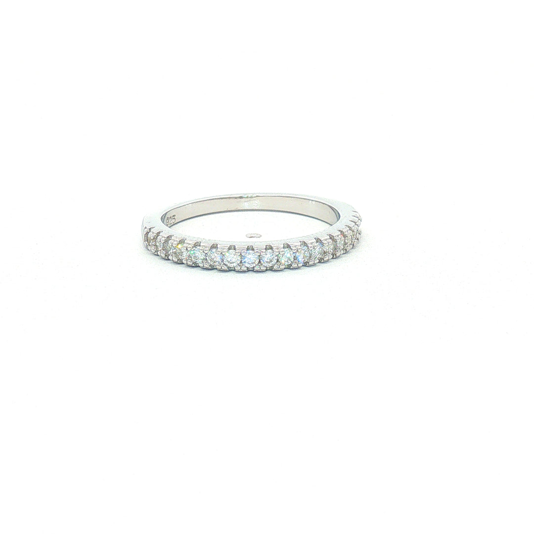 925 Sterling Silver CZ Stone Studded Band Ring for Women