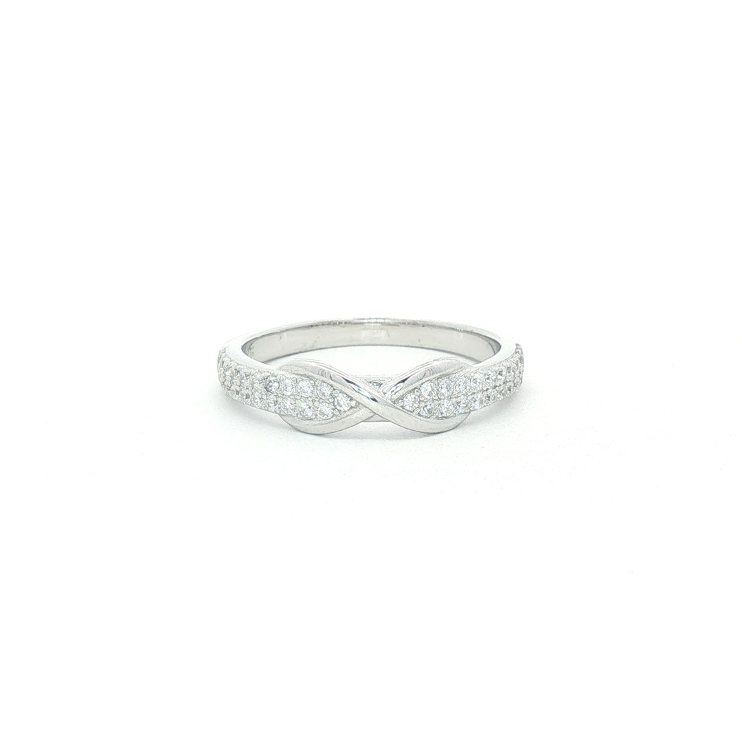 Classic 925 Sterling Silver Infinity Sparkle Ring for Women