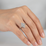 Load image into Gallery viewer, 925 Sterling Silver Marquise Shape Sparkling Halo Ring For Women