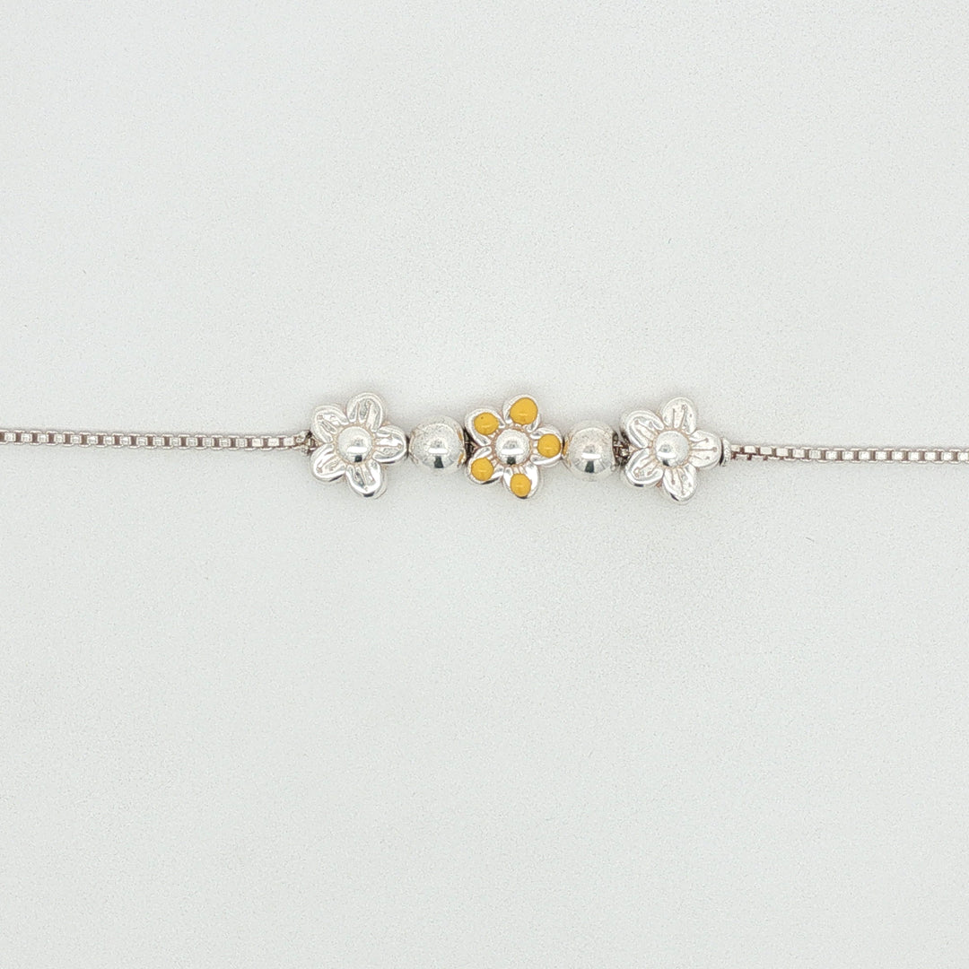 Premium Flower 925 Sterling Silver Rakhi for Brother