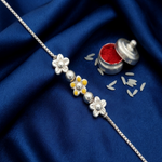 Load image into Gallery viewer, Premium Flower 925 Sterling Silver Rakhi for Brother