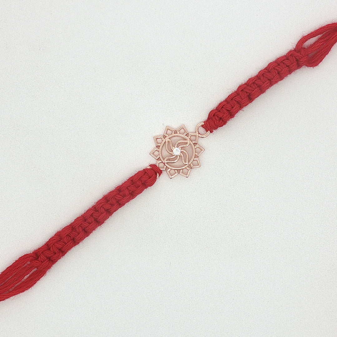 Premium Swastik 925 Sterling Silver Rakhi for Brother