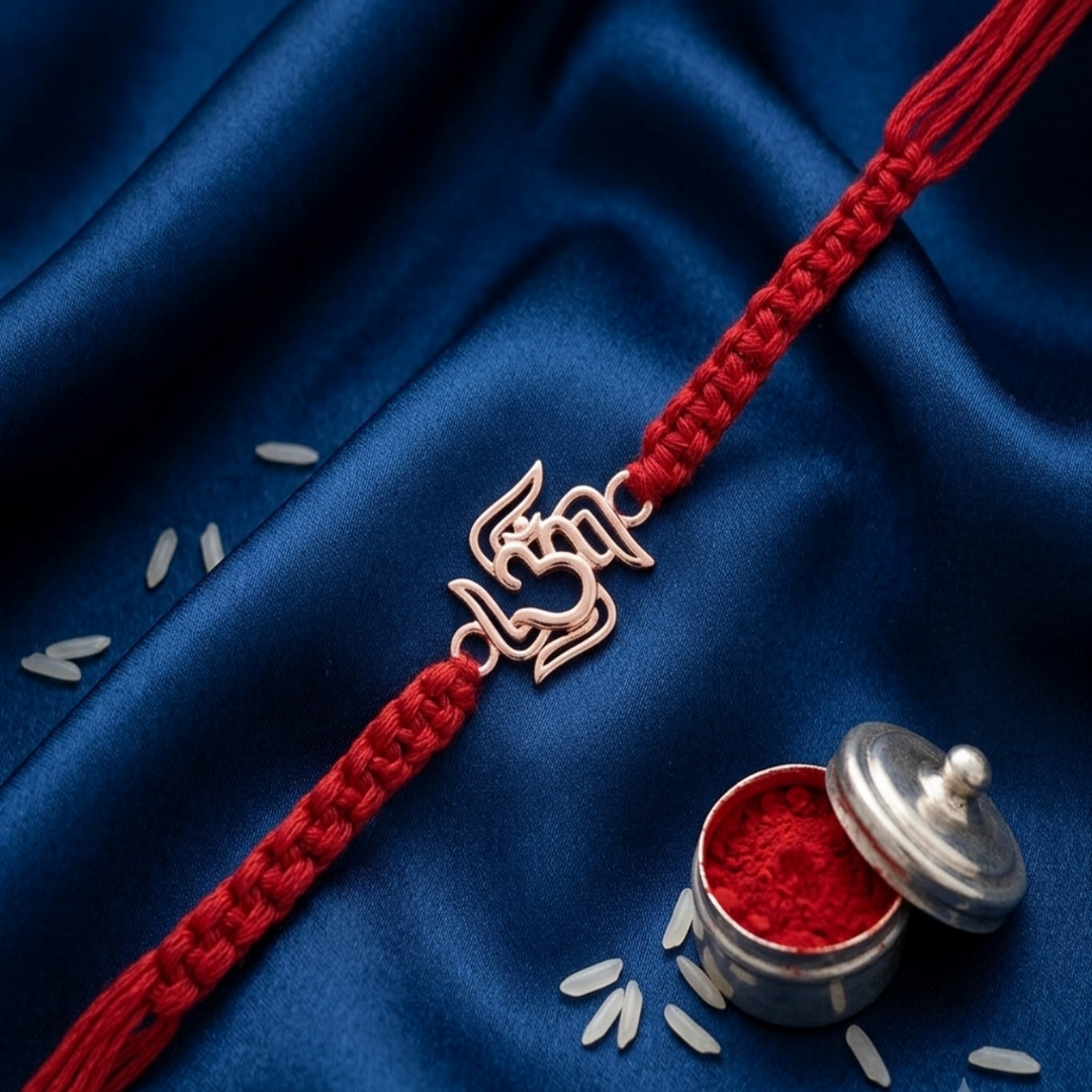 Premium OM 925 Sterling Silver Rakhi for Brother