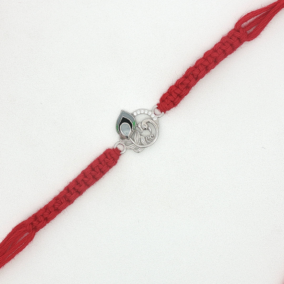 Premium Feather 925 Sterling Silver Rakhi for Brother