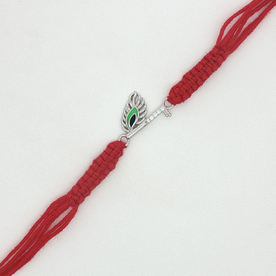 Premium Feather 925 Sterling Silver Rakhi for Brother