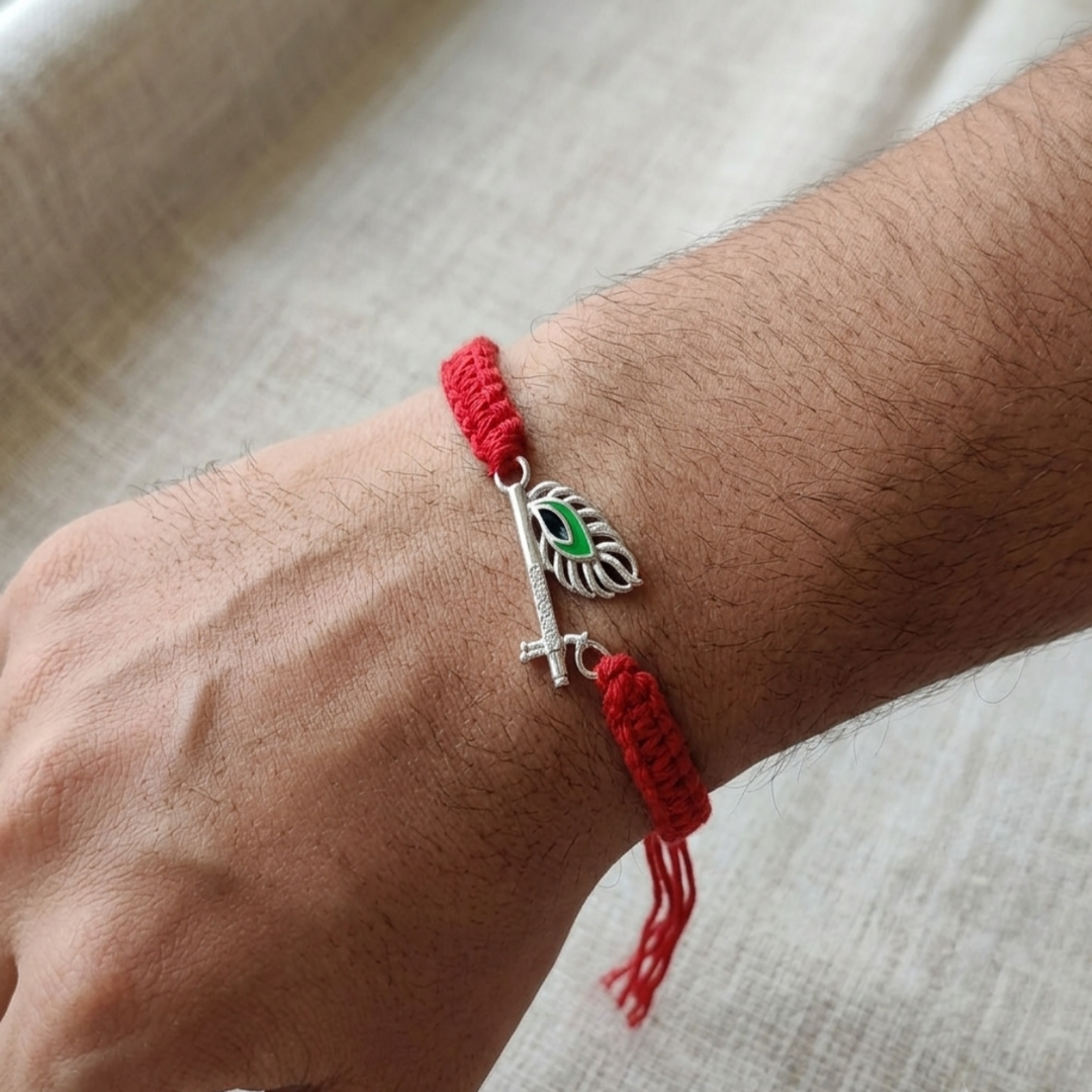 Premium Feather 925 Sterling Silver Rakhi for Brother