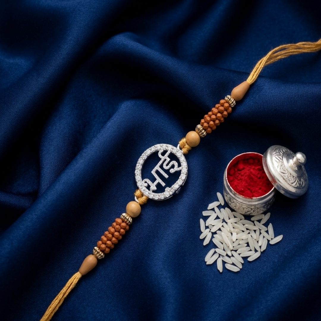 Premium Bhai 925 Sterling Silver Rakhi for Brother