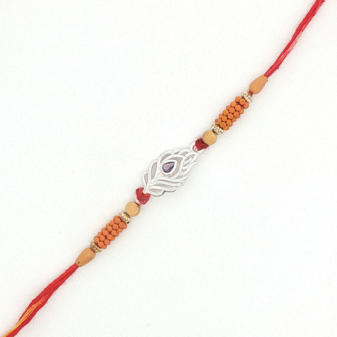 Premium Feather 925 Sterling Silver Rakhi for Brother