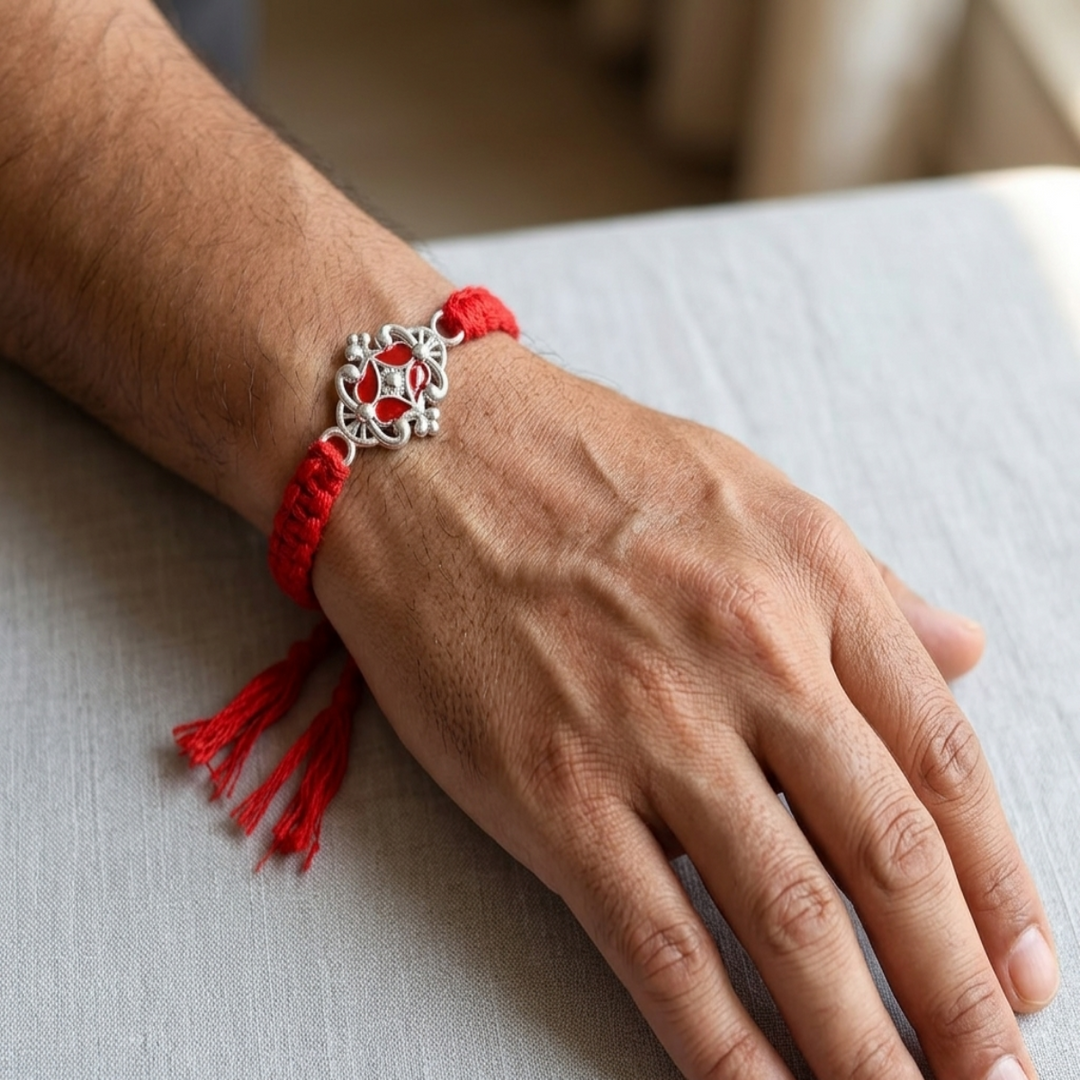 Premium 925 Sterling Silver Rakhi for Brother