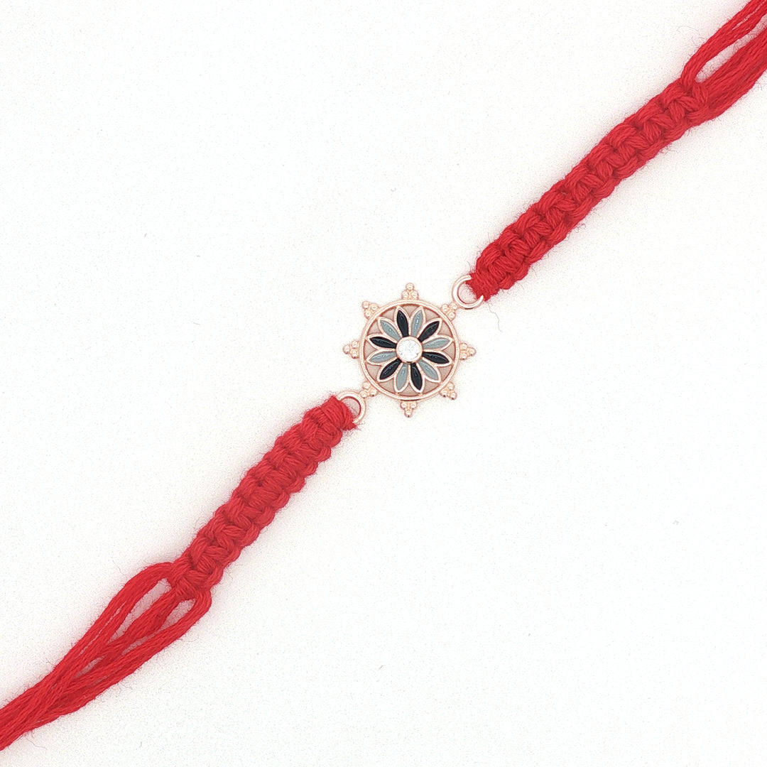Premium Flower 925 Sterling Silver Rakhi for Brother