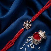 Premium Flower 925 Sterling Silver Rakhi for Brother