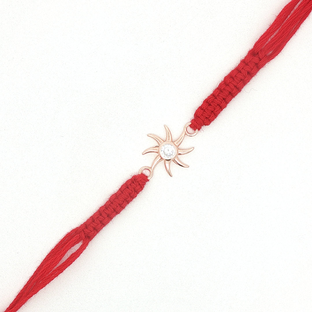 Premium Surya Design 925 Sterling Silver Rakhi for Brother