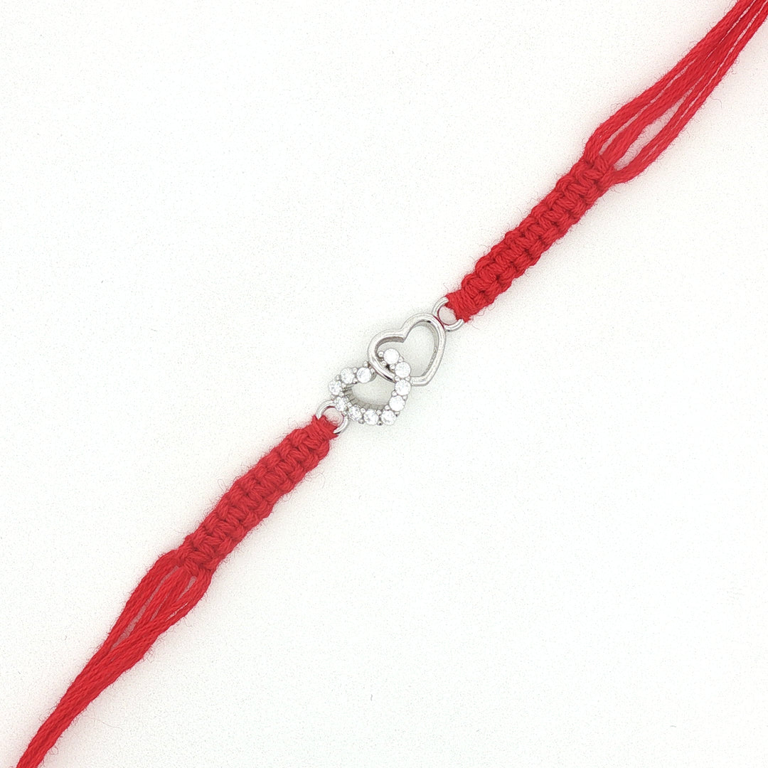 Premium Heart Shape 925 Sterling Silver Rakhi for Brother