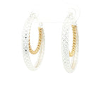 Load image into Gallery viewer, Stylish Two-Tone Double Hoop 925 Sterling Silver Earrings