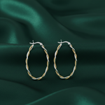 Load image into Gallery viewer, Mia'h Double Hoops Two Tone 925 Sterling Silver Hoop Earrings