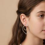 Load image into Gallery viewer, Mannat Double Hoops Two Tone 925 Sterling Silver Hoop Earrings