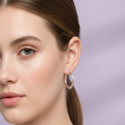Twist Hoops 925 Sterling Silver Hoop Earrings