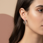 Load image into Gallery viewer, Mukti 925 Sterling Silver Hoop Earrings