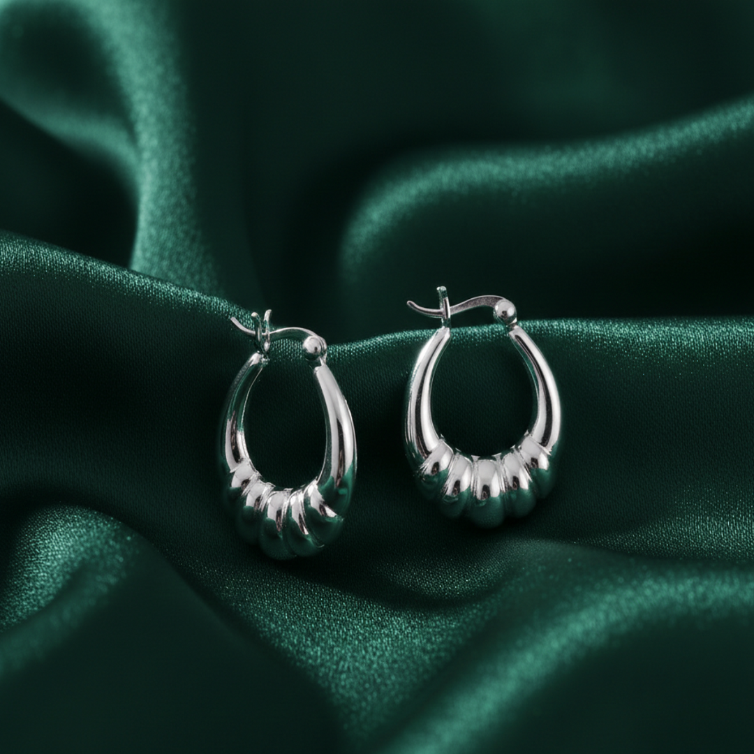 Twister Alto 925 Sterling Silver Hoop Earrings