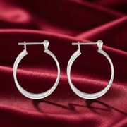 Intertwined Solid Plain 925 Sterling Silver Hoop Earrings