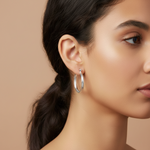 Load image into Gallery viewer, Intertwined Solid Plain 925 Sterling Silver Hoop Earrings