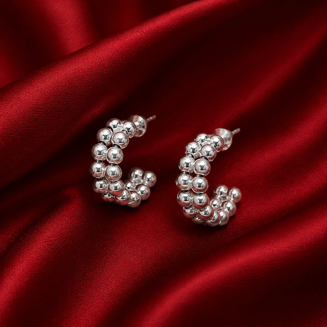 Bubble Shape 925 Sterling Silver Bali Earring
