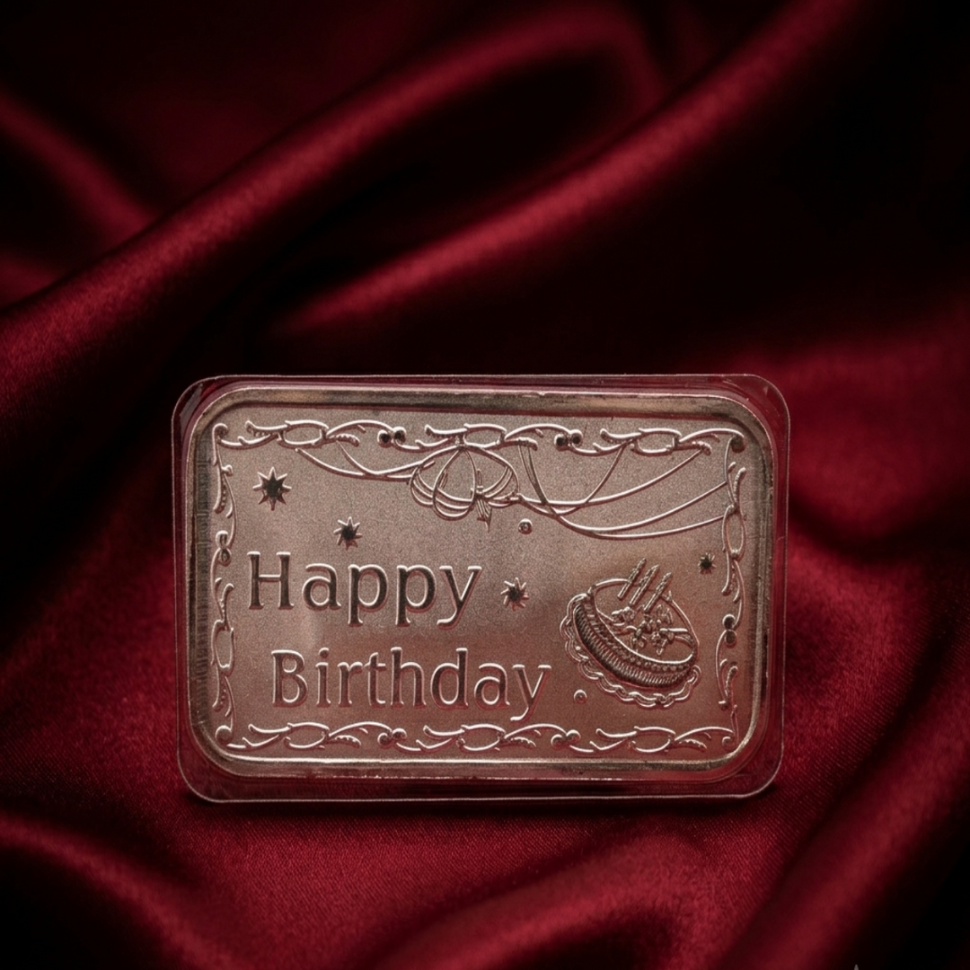Happy Brithday 999 purity Silver Coins  Available in  10 Gms