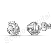 Two Tone Curly Round 925 Sterling Silver Earring