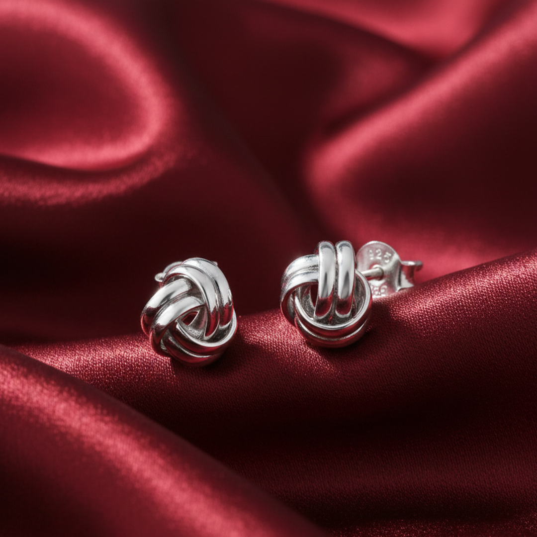 Quadro Knot 925 Sterling Silver Stud Earring