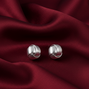 Knot Stripe 925 Sterling Silver Stud Earrings