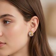 Knot Two Tone 925 Sterling Stud Earrings