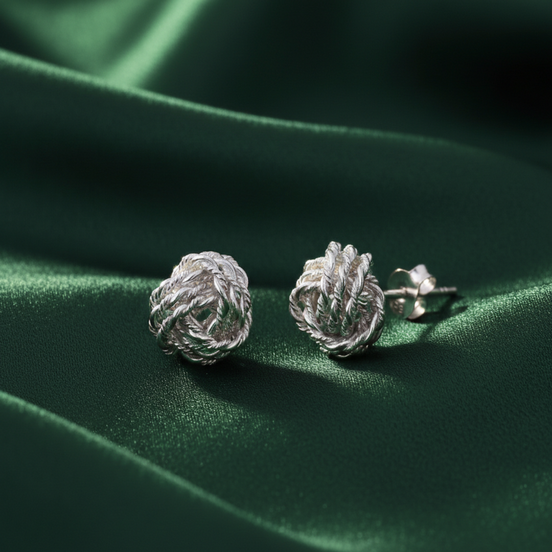 Knot Curl 925 Sterling Stud Earrings