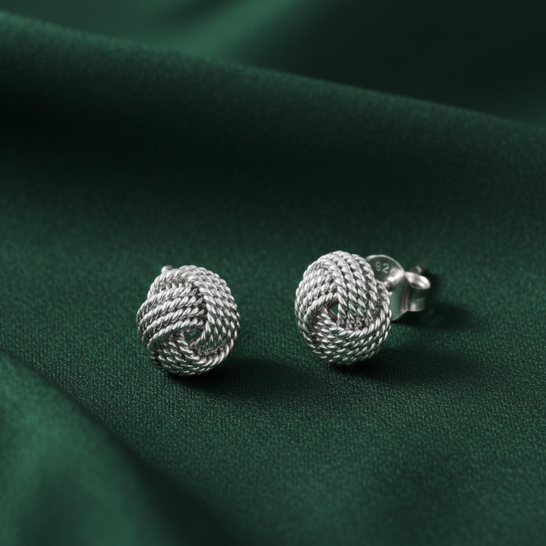 Interlace Knot 925 Sterling Silver Stud Earring