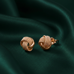 Load image into Gallery viewer, Rose Permed Knot 925 Sterling Silver Stud Earring (Rose Gold Plated)