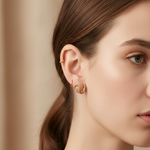 Load image into Gallery viewer, Rose Permed Knot 925 Sterling Silver Stud Earring (Rose Gold Plated)