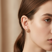 Rose Permed Knot 925 Sterling Silver Stud Earring (Rose Gold Plated)