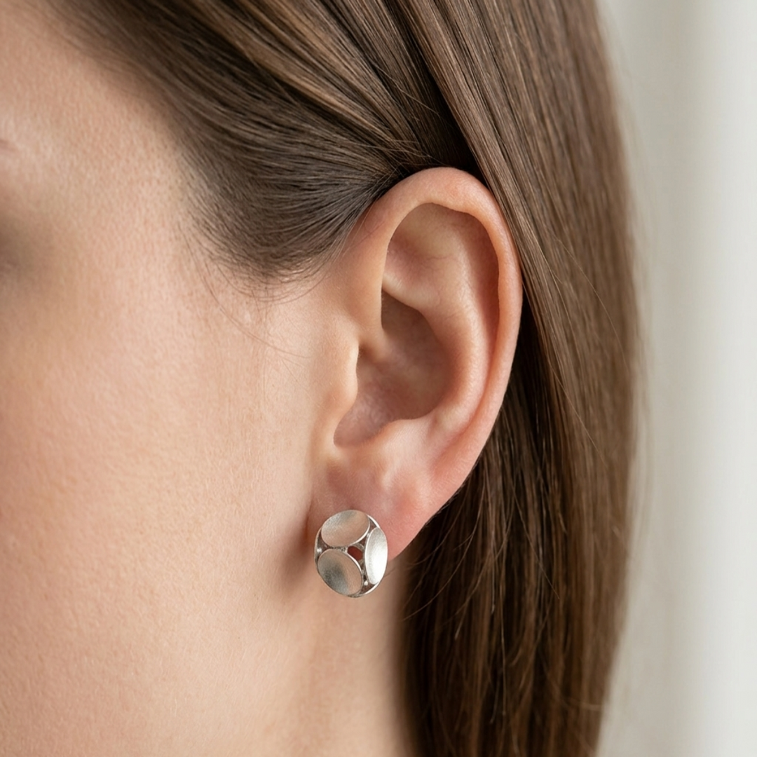 Classic 925 Sterling Silver Everyday Stud Earrings