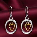 Load image into Gallery viewer, Valentine Two Tone 925 Sterling Silver Hook Earrings for Women