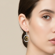 Valentine Two Tone 925 Sterling Silver Hook Earrings for Women