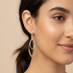 Load image into Gallery viewer, Two Tone 925 Sterling Silver Hook Earrings for Women