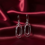 Load image into Gallery viewer, Oval Circles 925 Sterling Silver Dangling Hook Earrings for Women