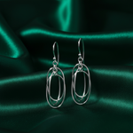 Load image into Gallery viewer, Oval Circles 925 Sterling Silver Dangling Hook Earrings for Women