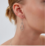 Load image into Gallery viewer, Oval Circles 925 Sterling Silver Dangling Hook Earrings for Women
