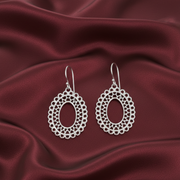 Intricate Handcrafted Designed 925 Sterling Silver Dangling Hook Earrings for Women